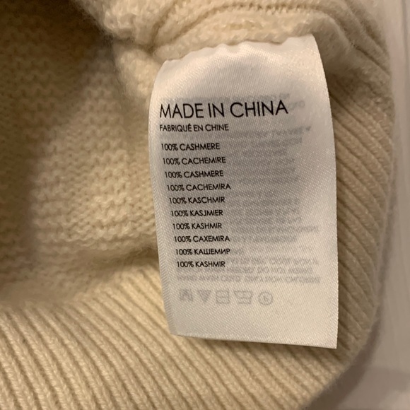 100% Cashmere Club Monaco Cream Knit Crop Top - Picture 7 of 9